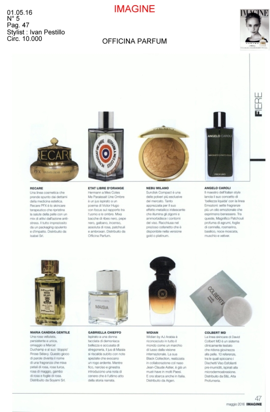 Etat Libre d'Orange su Imagine Maggio 2016