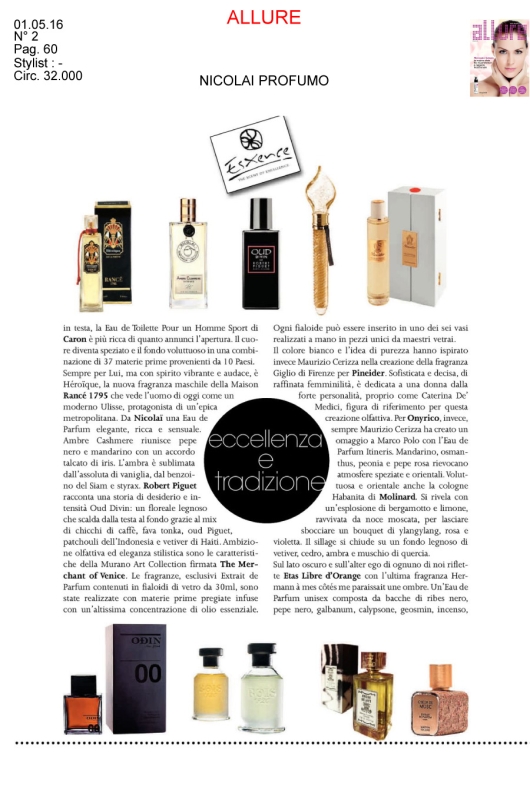 Nicolaï, Robert Piguet e Etat Libre d'Orange su Allure