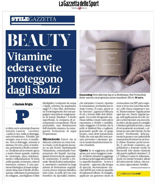 Plisson su La Gazzetta dello Sport