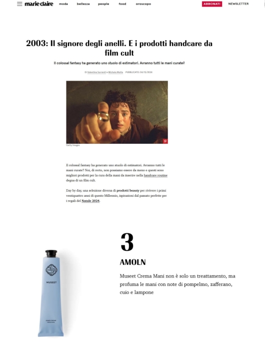 Amoln su Marie Claire 4 Dicembre 2024