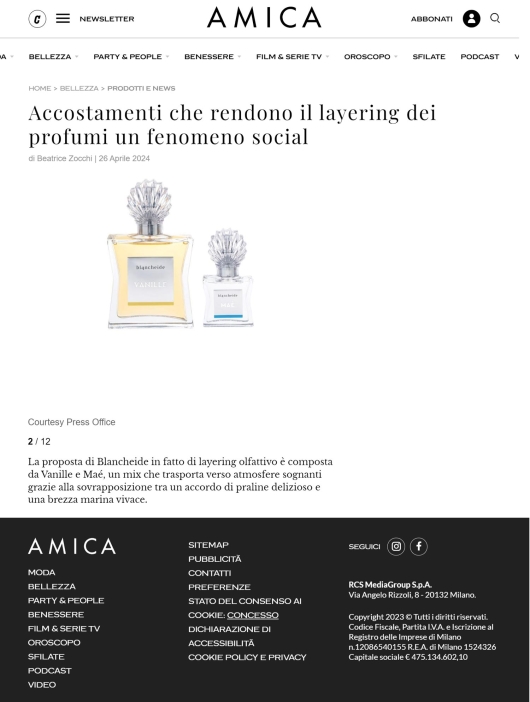 Blancheide su Amica 26 aprile 2024