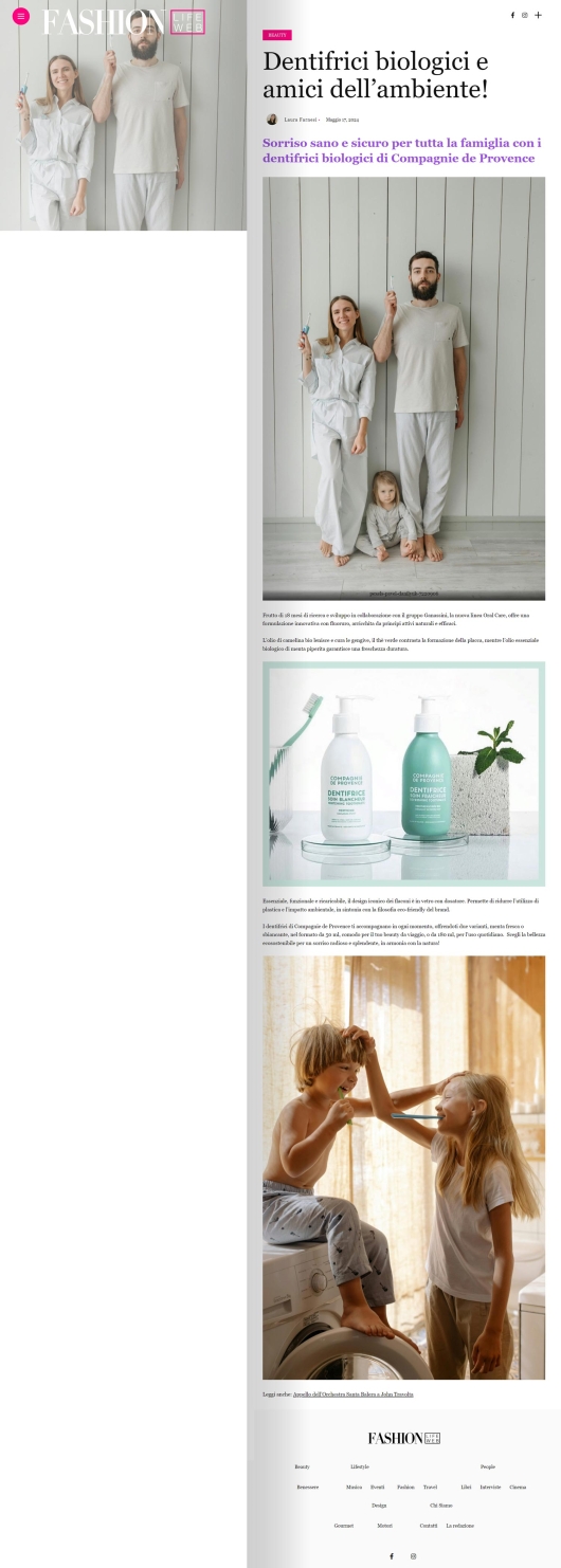 Compagnie de Provence su FashionLifeWeb
