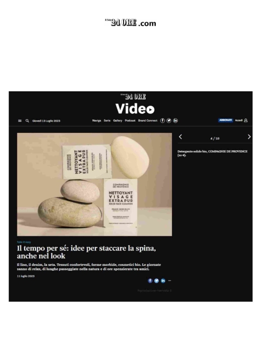 Compagnie de Provence su Il Sole 24 Ore 11 Luglio 2023