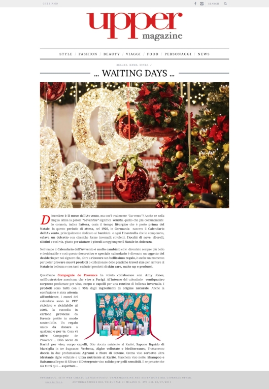 Compagnie de Provence su Uppermagazine 27 novembre 2023