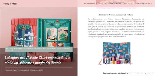 Compagnie de Provence su Vanity in Milan 26 Novembre 2024
