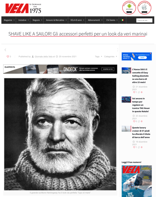 Geo F. Trumper sul Giornale della Vela