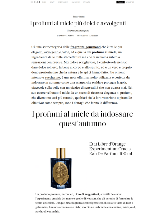 Etat Libre d'Orange su Elle 12 Ottobre 2024