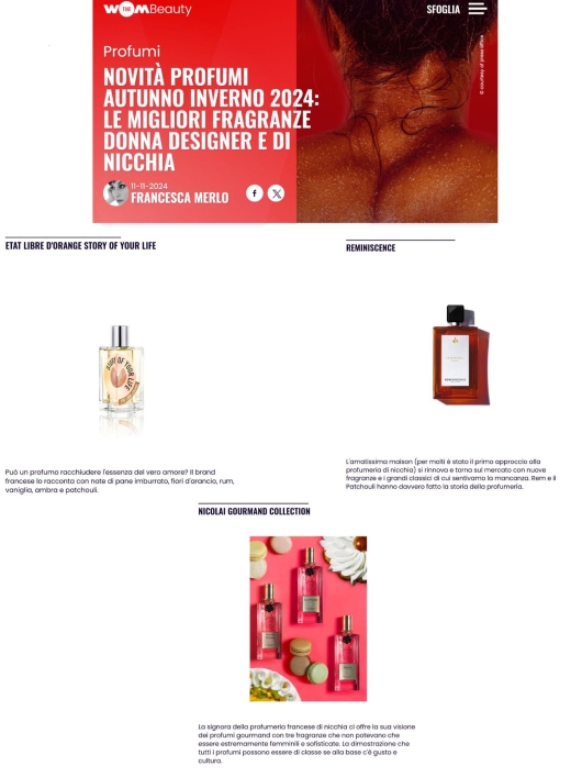 Etat Libre d'Orange, Reminiscence e Nicolaï su The Wom Beauty 11 Novembre 2024
