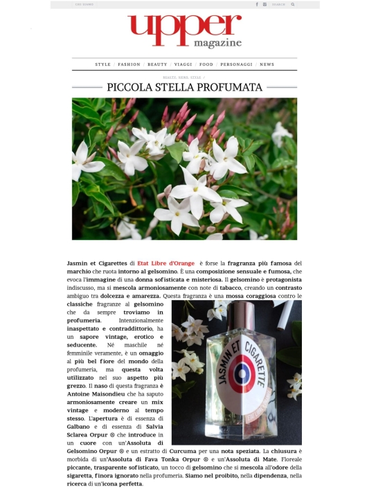 Etat Libre d'Orange su Upper Magazine 11 Novembre 2024