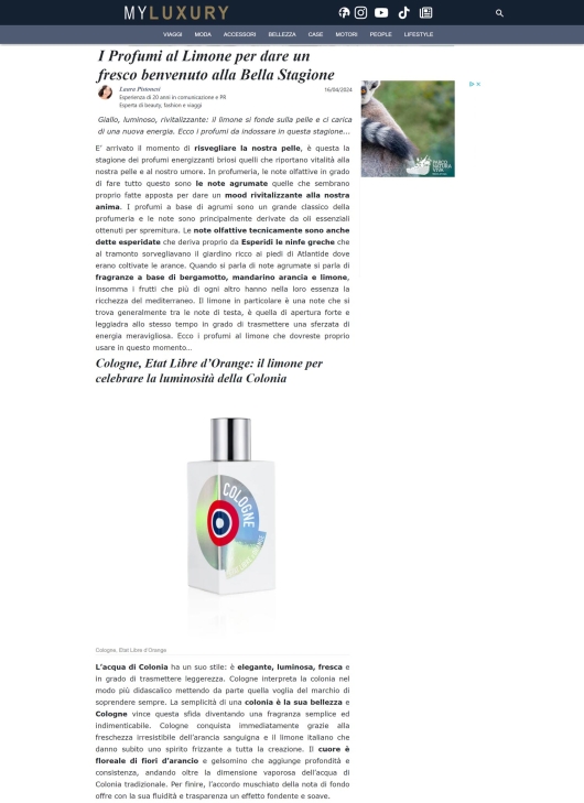 Etat Libre d'Orange su MyLuxury 16 aprile 2024