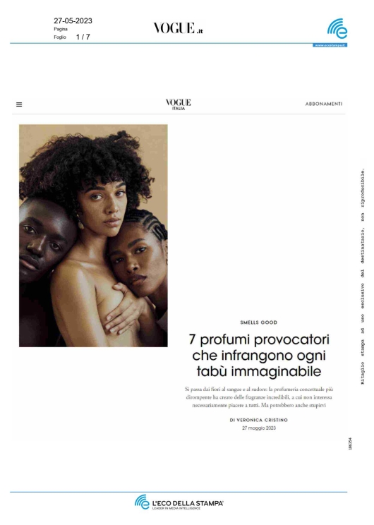 Etat Libre d'Orange su Vogue.it 27 maggio 2023