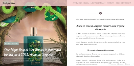 Mes Bisous su Vanity in Milan 14 Gennaio 2025