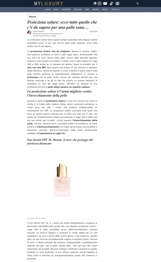 Paoma su Myluxury 02 aprile 2024