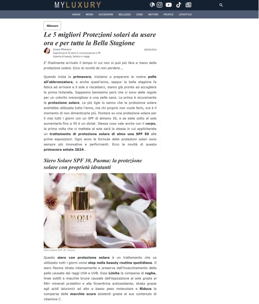 Paoma su MyLuxury 28 aprile 2024