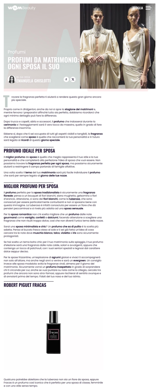 Robert Piguet su TheWomBeauty 16 aprile 2024