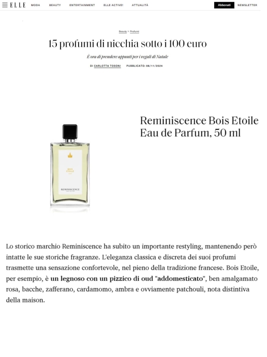 Reminiscence su Elle 8 Novembre 2024