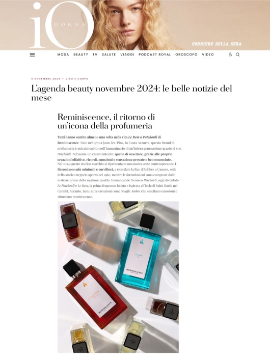 Reminiscence su IO Donna 4 Novembre 2024